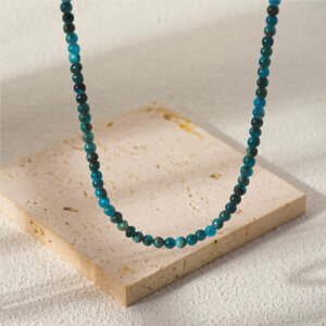 Dainty Boho Beaded Necklace with Stainless Steel Gold Plated Chain