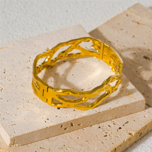 Stylish Stainless Steel Cuff Bracelets In Gold And Silver
