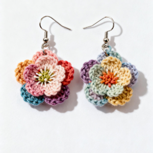 crochet flower earrings