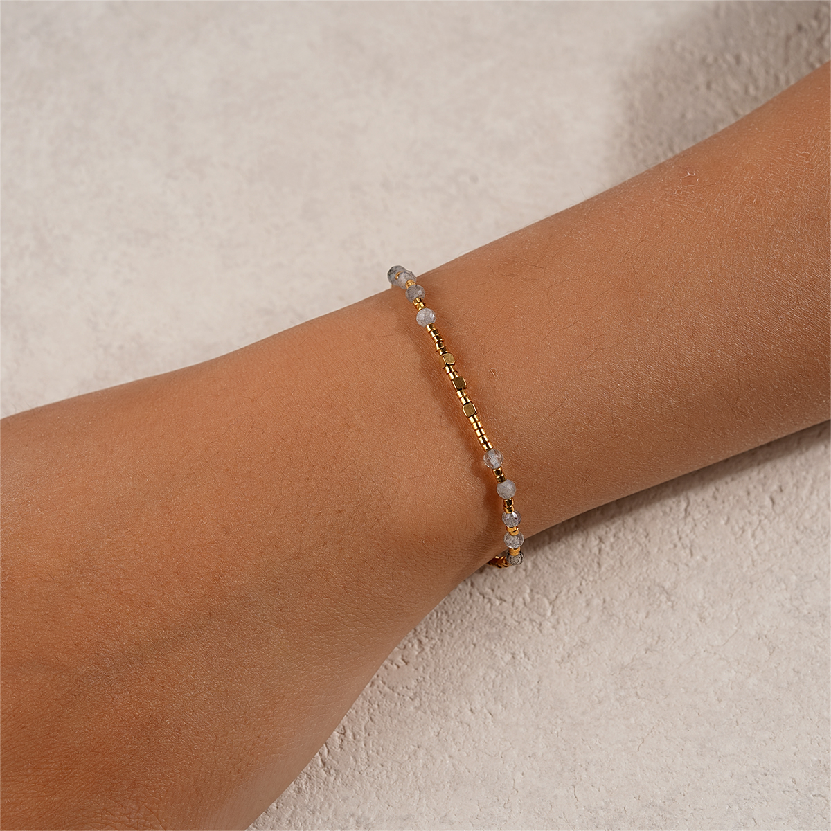 Refined Braided Cord Bracelets With Delicate Natural Stone Beads