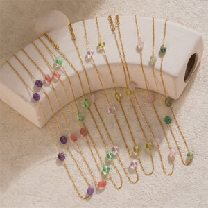 Elegant Multicolor Beaded Necklaces With Natural Stones And Glass Beads