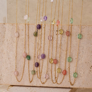 Elegant Multicolor Beaded Necklaces With Natural Stones And Glass Beads