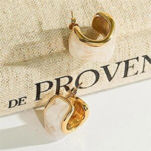 Contemporary Asymmetrical Earrings With Artistic Resin Effect