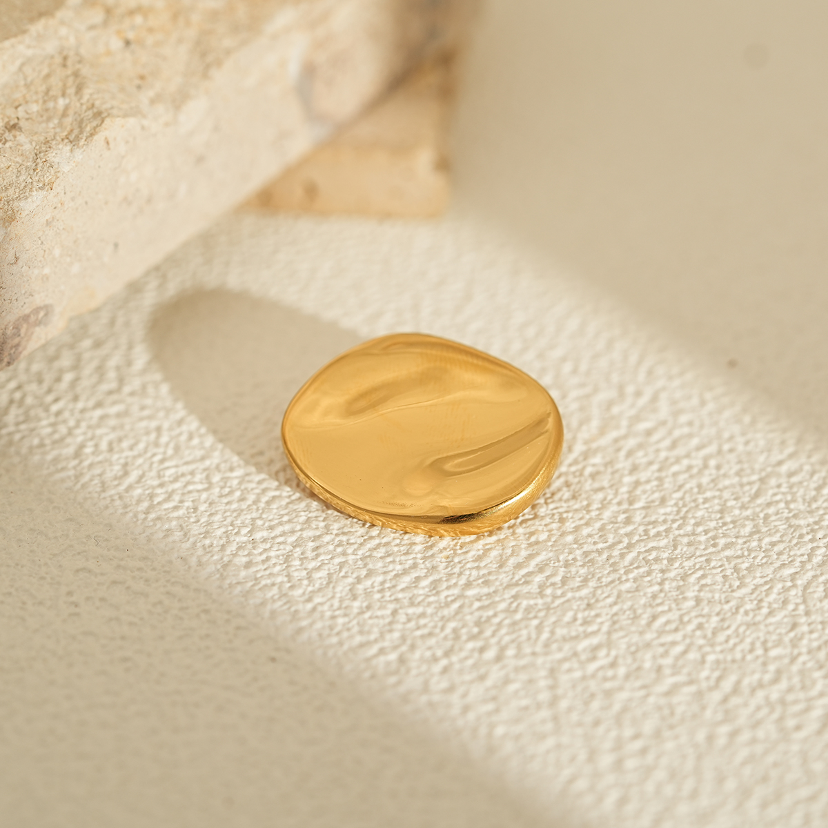 Contemporary Geometric and Organic Shape Gold Brooch Collection