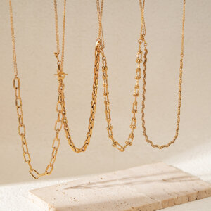Justop Fashion Jewelry | Collier à chaînes mixtes : quand le contraste rencontre le design de bijoux moderne Justop Fashion Jewelry | Collier à chaînes mixtes : quand le contraste rencontre le design de bijoux moderne