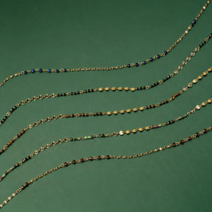 18k Gold Plated Stainless Steel Mini Stone Bead Necklace