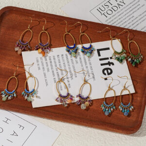 beaded dangle earrings