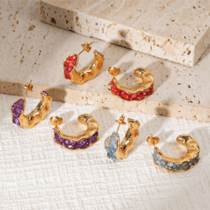 glass stone earrings