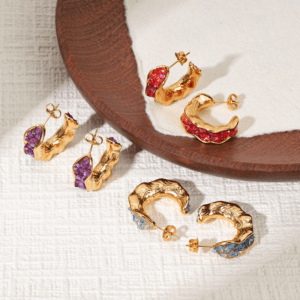 glass stone earrings