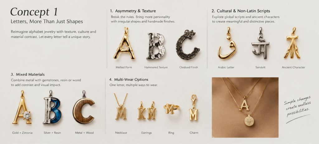 Joyas con letras  