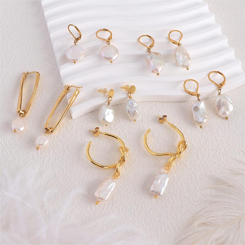 Justop Fashion Jewelry | Discover Timeless Elegance with Baroque Pearl Gold Hoop Earrings