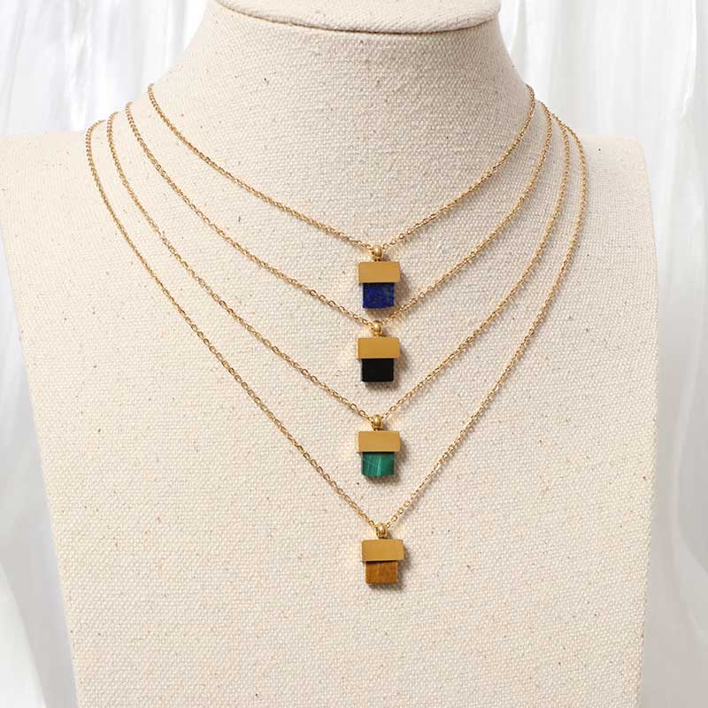 10mm African Tiger's Eye Turtle Pendant Necklace - 18 Inch Silver Plated Chain