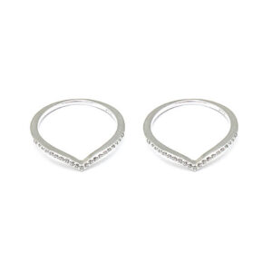 Justop Fashion Jewelry|Chevron Pointed Tiara Clear CZ Thumb Rings