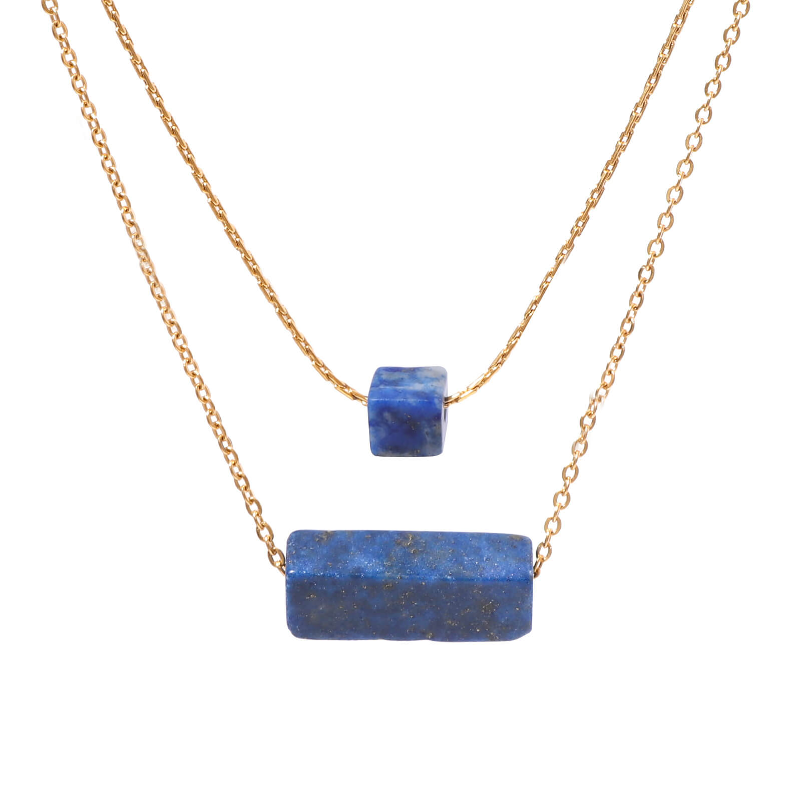 Elegant Double Layer Lapis Lazuli Necklace Handcrafted - Justop Fashion ...