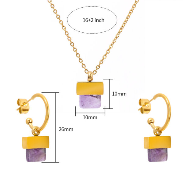 Gold Amethyst Jewelry Set for Emotional Balance and Elegance