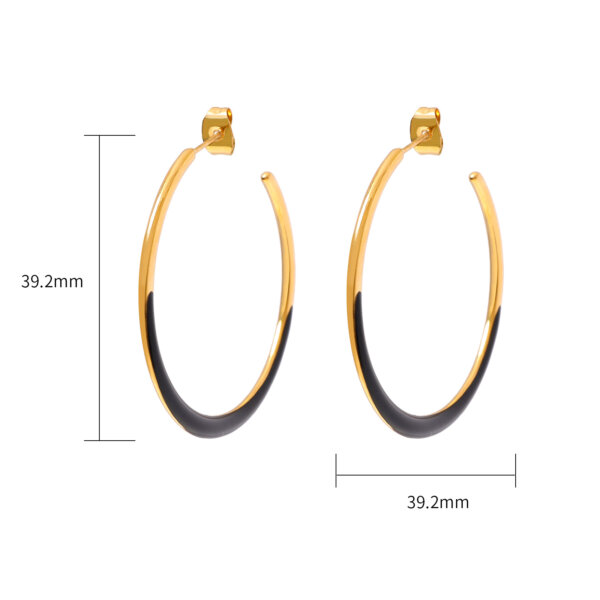 Stylish Gold Enamel Hoop Earrings For Modern Sophistication