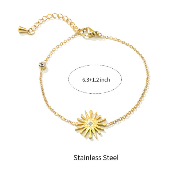 CZ Gold Eight Awn Star Charm Bracelet Minimalist