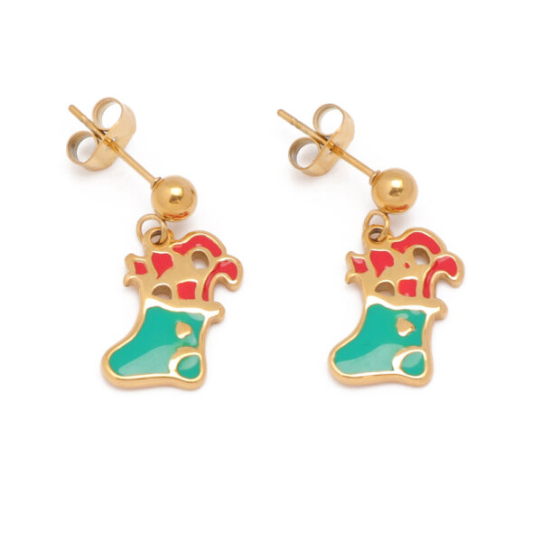 Stainless Steel Enamel Christmas Earrings Collection for Holiday Fun