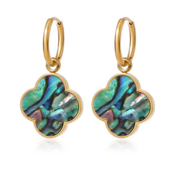 Abalone Shell Stainless Steel Drop Earrings Plated by 18k Gold