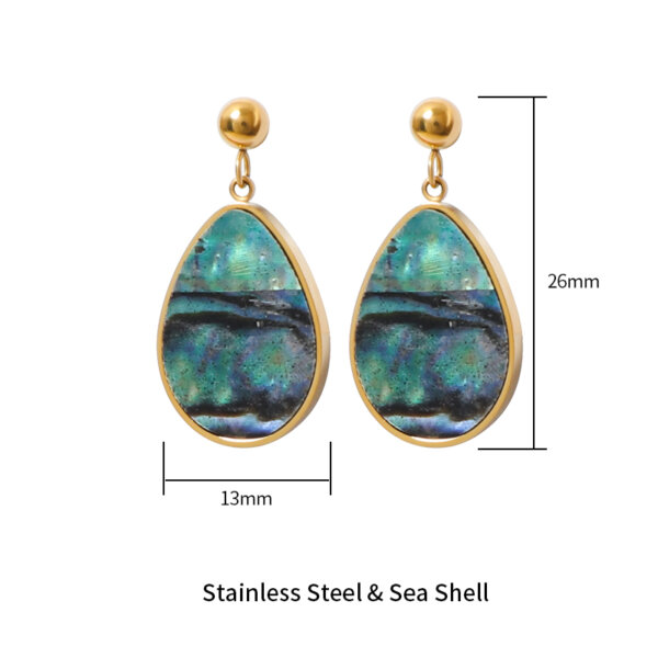 Abalone Shell Stainless Steel Drop Earrings Plated by 18k Gold