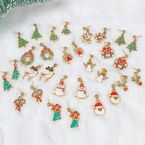 Stainless Steel Enamel Christmas Earrings Collection for Holiday Fun