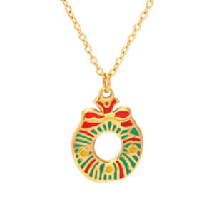 Charming Christmas Jewelry Necklace with Enamel Holiday Pendants