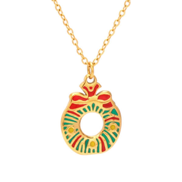 Charming Christmas Jewelry Necklace with Enamel Holiday Pendants