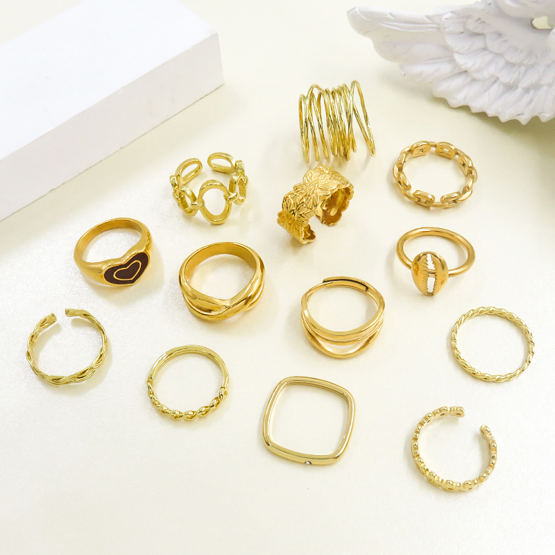 Stylish Gold Ring Collection in Stainless Steel and Copper - Justop ...