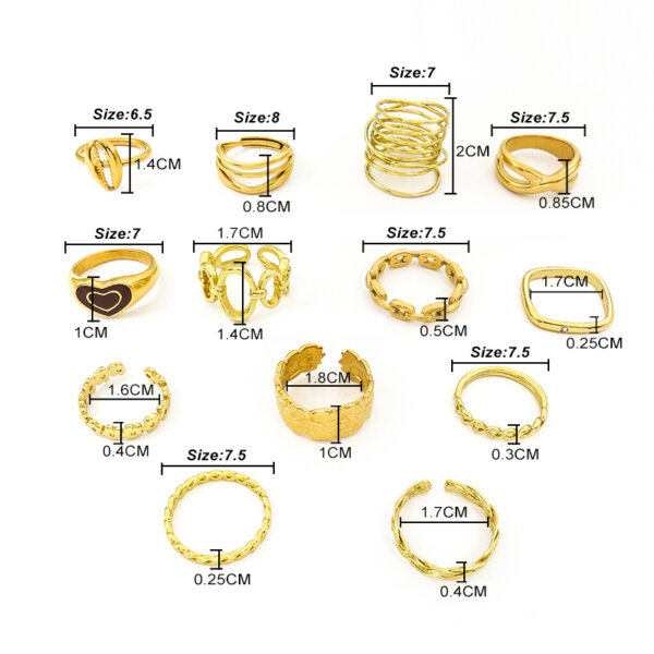 Versatile Gold Ring Collection in Stainless Steel and Copper