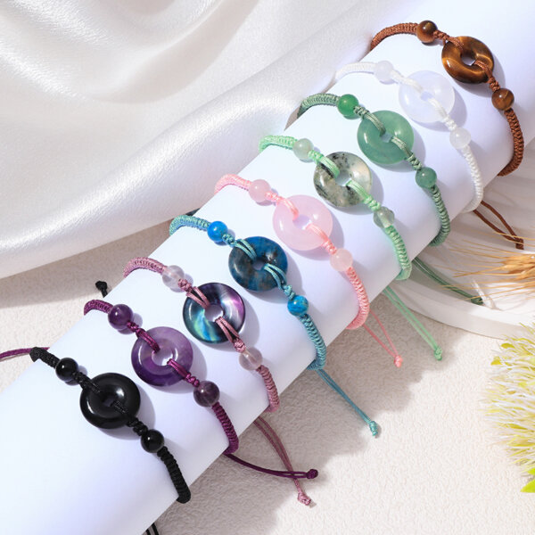 Minimalist Natural Stone Braided Cord Bracelet Collection