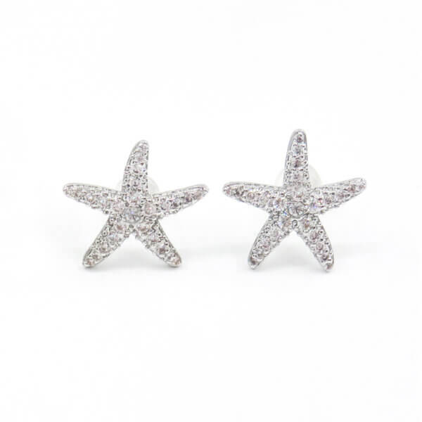 Sparkling cubic zirconia starfish earrings Exquisite and Cute