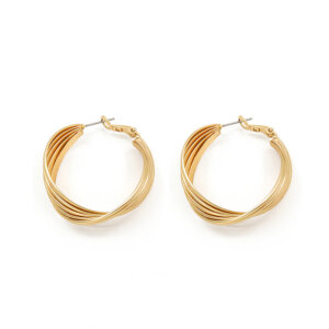 Elegant Minimalist Multi Layer Matt Gold Hoop Earrings