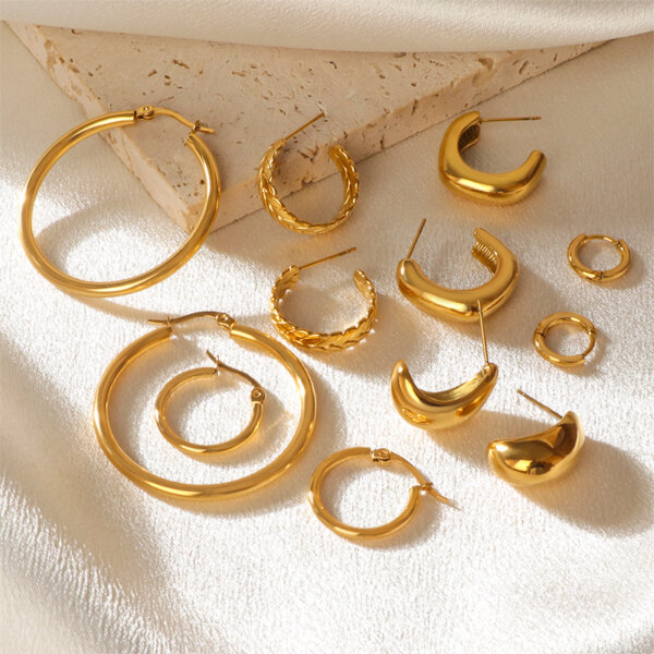 Classic and Modern Ladies Gold Hoop Earrings Collection