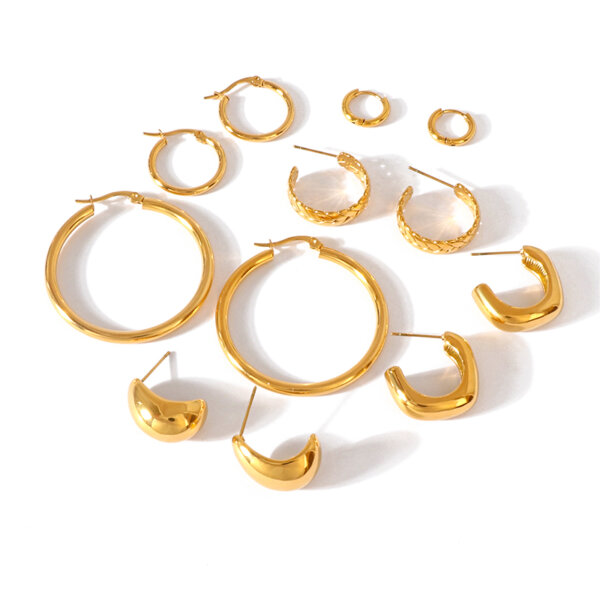 Classic and Modern Ladies Gold Hoop Earrings Collection