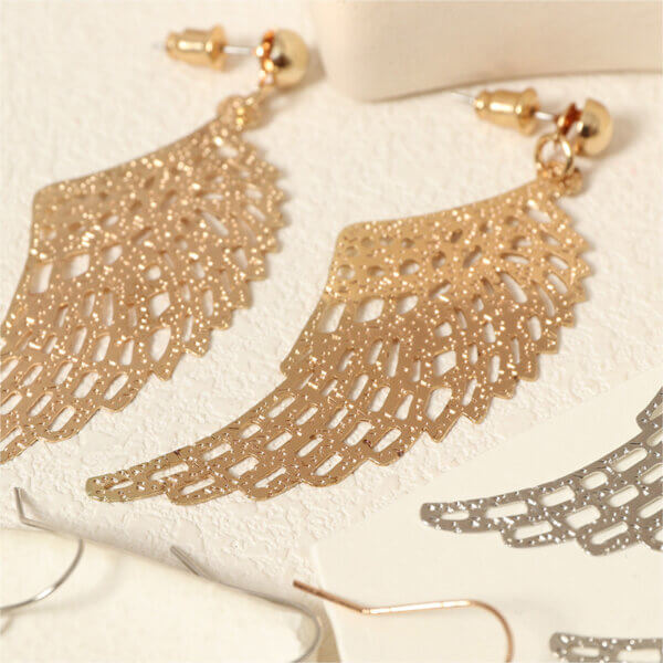 Bold and Stylish Wing Shaped Earrings in Gold and Silver