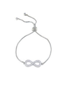 Timeless Cubic Zirconia Infinity Symbol Bracelet with Box Chain