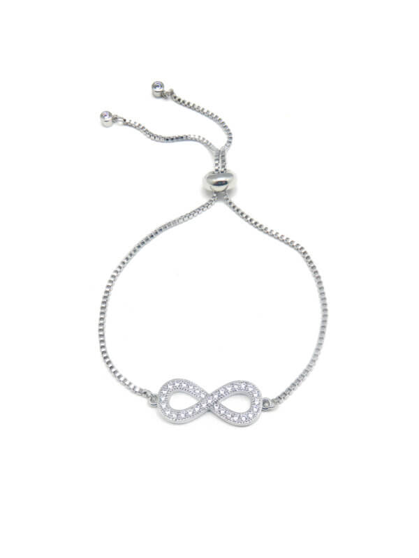 Timeless Cubic Zirconia Infinity Symbol Bracelet with Box Chain