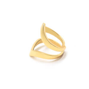 Elegant Double Layer Open Band Rings in Stunning Geometric Designs