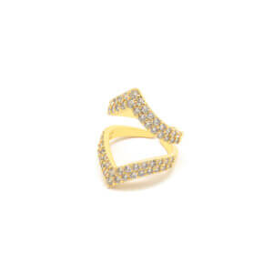 Double Layer Open Band Geometric Design Ring for Modern Elegance