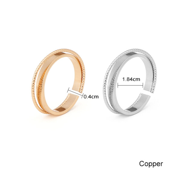 Elegant Open Band Copper Jewelry Rings with Unique Dual Layer Design