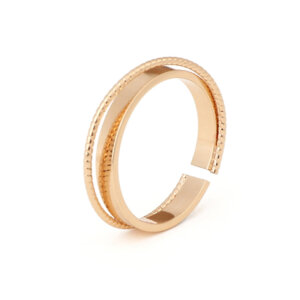 Elegant Open Band Copper Jewelry Rings with Unique Dual Layer Design