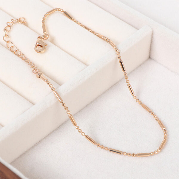 Minimalist Imitation Gold Plated Copper Ankle Bracelet