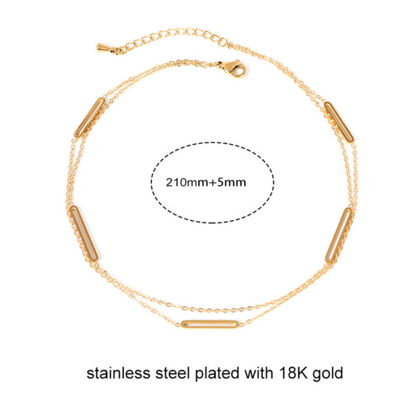 Timeless Stainless Steel Gold Anklet with Double Layer Design