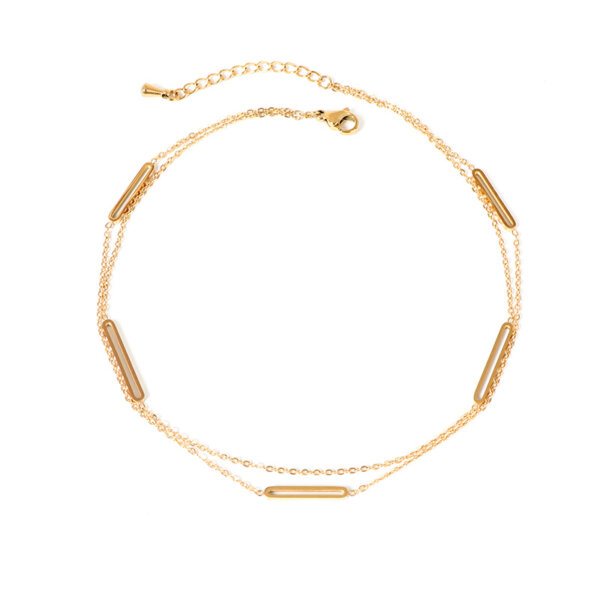 Timeless Stainless Steel Gold Anklet with Double Layer Design