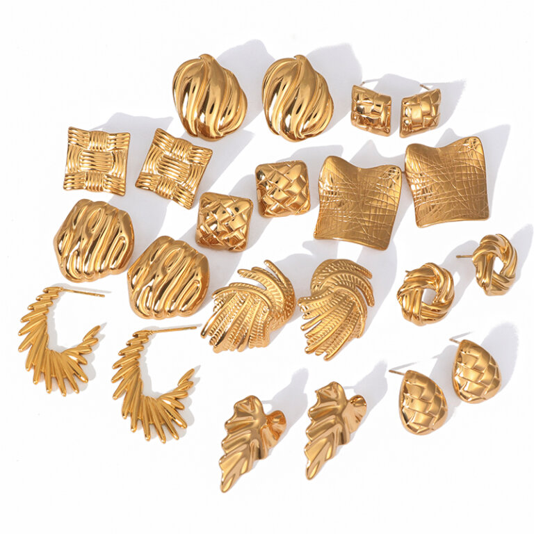 Double Disc Stud Earrings With Stunning Hammer Texture - Justop Fashion ...
