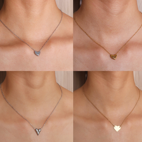 Versatile Stainless Steel Heart Pendant Necklace in Gold And Silver