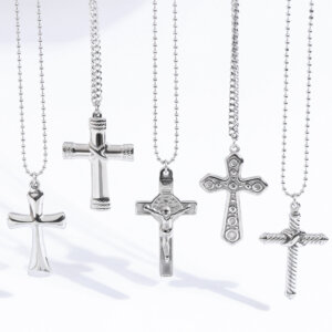 Modern and Classic Stainless Steel Cross Necklace Collection