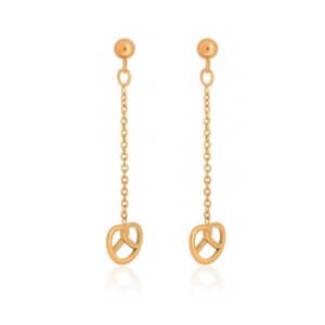 Whimsical Gold Plated Stainless Steel Pretzel Earrings