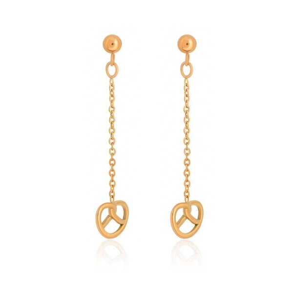 Whimsical Gold Plated Stainless Steel Pretzel Earrings