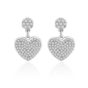 Sparkling Copper Heart Shaped Cubic Zirconia Earrings